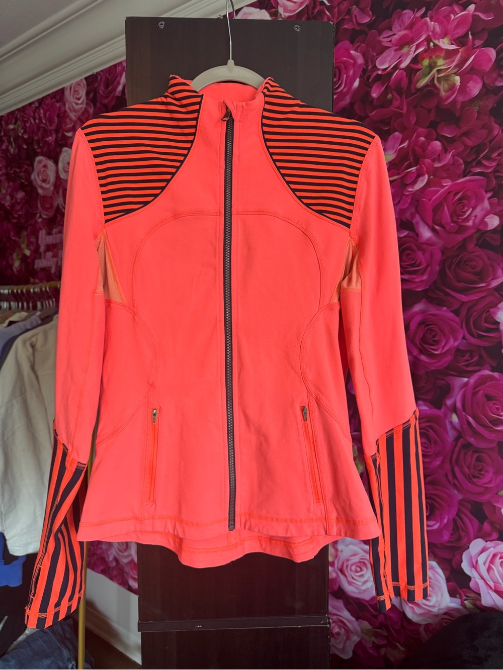 lululemon athletica Coral Zip-Up Define Jacket with Black Stripes